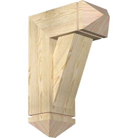 Ekena Millwork Traditional Arts and Crafts Rough Sawn Bracket w/ Offset Brace, Douglas Fir, 8"W x 18"D x 26"H BKT0806X18X26TRA03RDF
